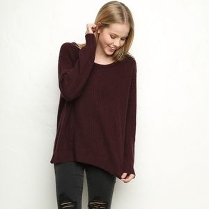 Brandy Melville Leia Sweater Burgundy